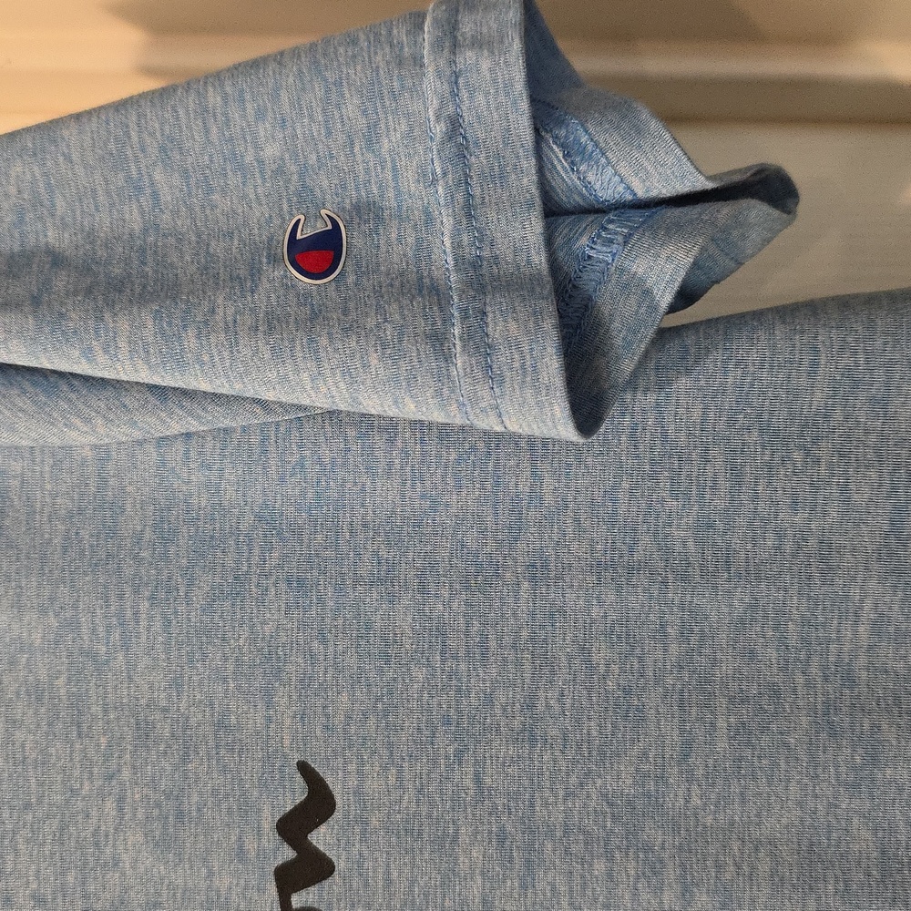 Champion Boy's Short Sleeve 18/20 Sky Blue T Shirt With Logo Print On Front - Picture 4 of 7